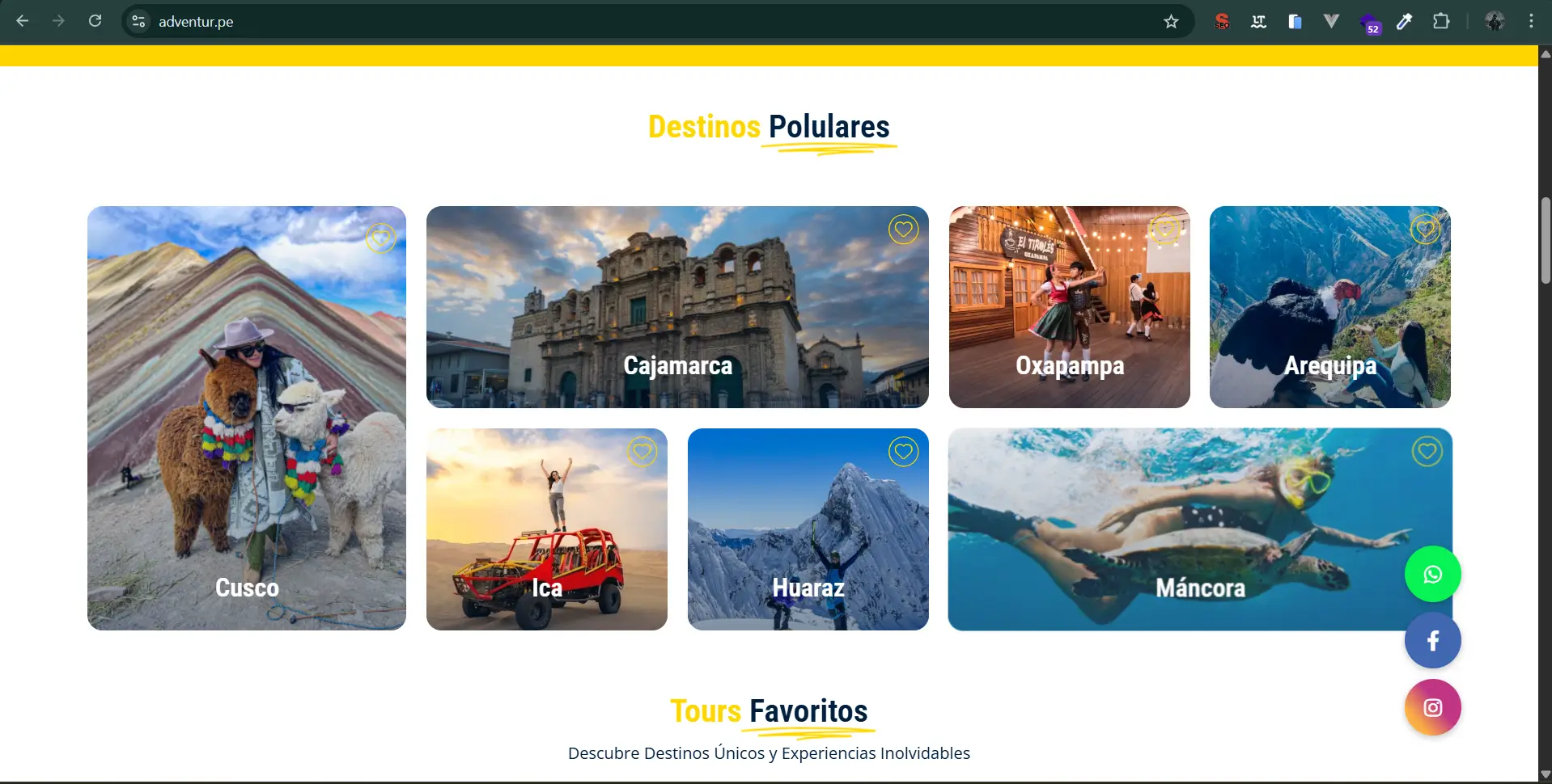 Adventur.pe - Proyecto desarrollado por Softech Perú Adventur.pe - Proyecto desarrollado por Softech Perú